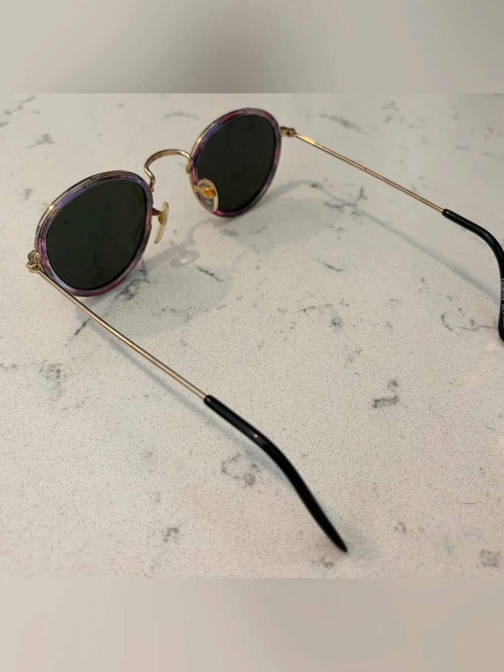 Free People Round Sunglasses - Purple/Pink Frame, Black Lenses